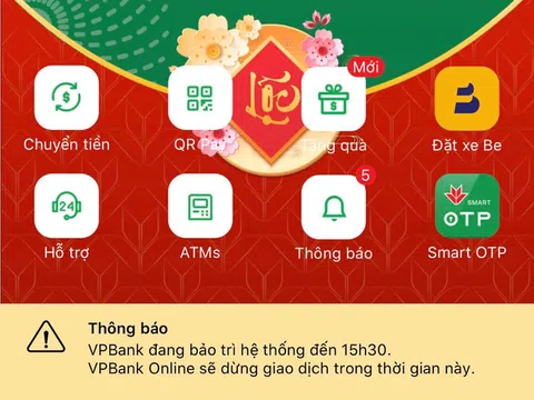 Cận Tết, App Mobile của nhiều ngân hàng liên tục gặp lỗi, dừng giao dịch để bảo trì