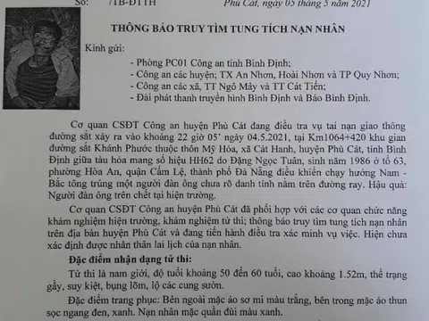 Truy tìm tung tích người đàn ông nằm trên đường ray, bị tàu lửa cán chết